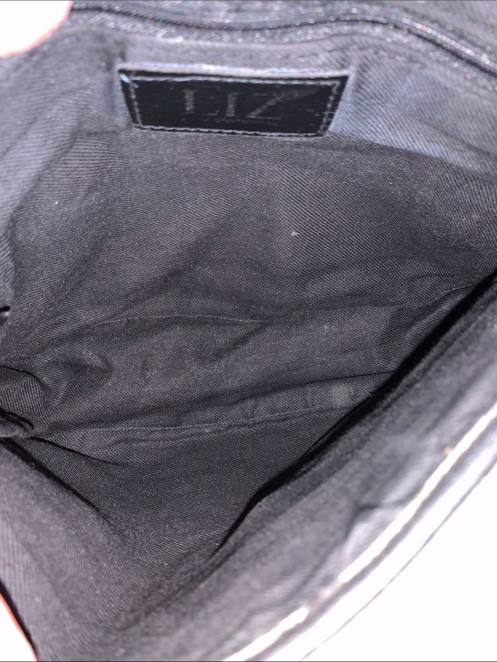 Y2K Liz Claiborne Black Leather Shoulder Bag with Silver Toned  Hardware - Picture 6 of 13